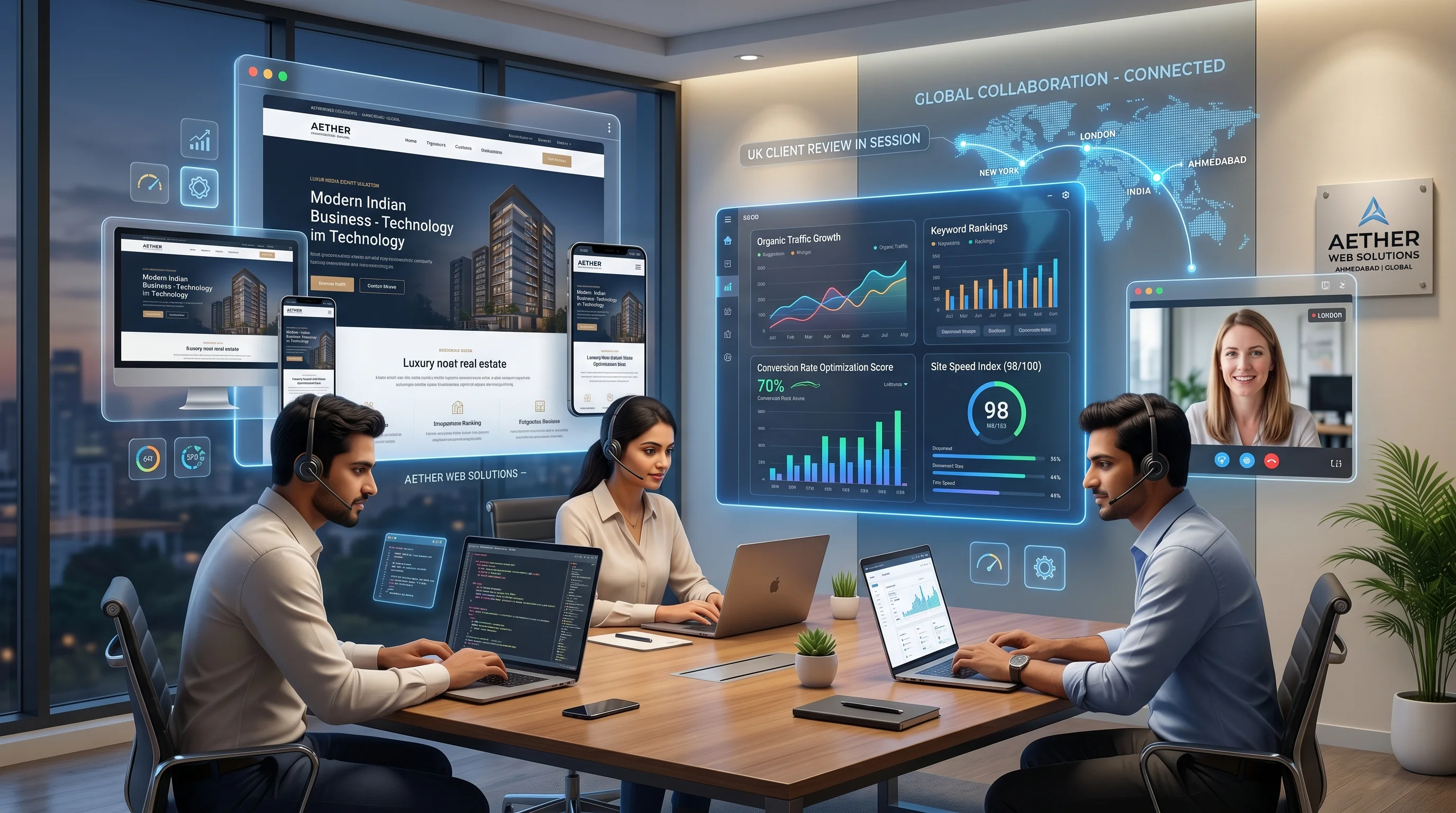 Indian web development company collaborating with international clients