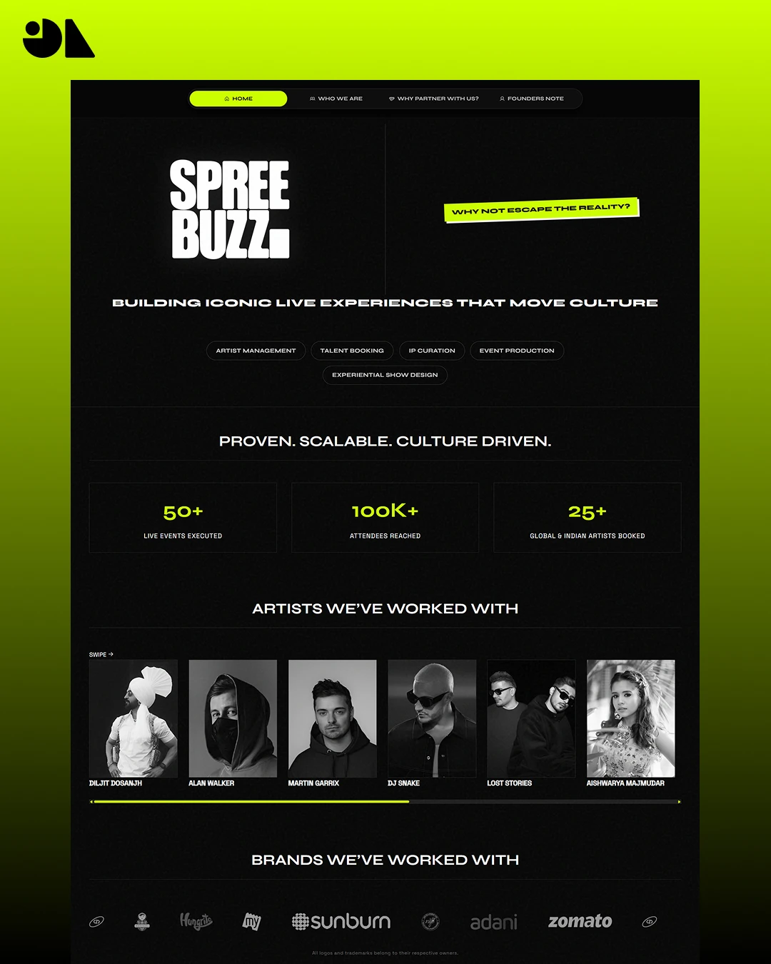 Corporate website design and development for Spreebuzz Agency